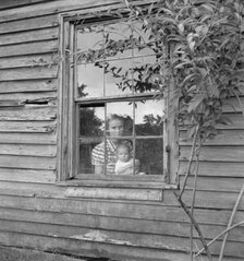 Wife and five month old baby of young tobacco sharecropper..., Granville County, N Carolina, 1939. Creator: Dorothea Lange.