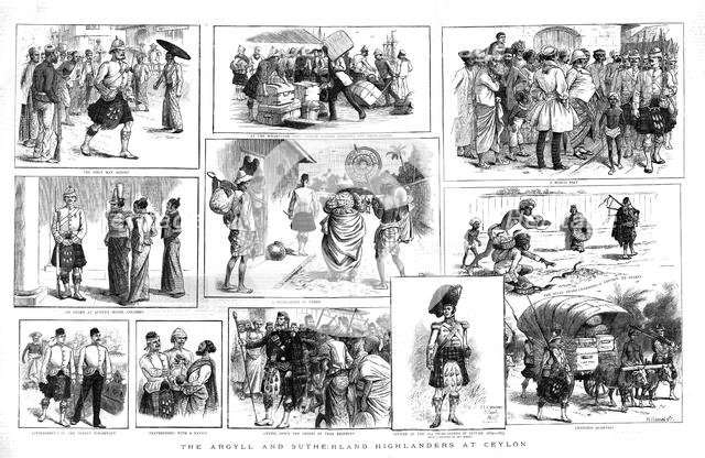 'The Argyll and Sutherland Highlanders at Ceylon, 1835', 1886.  Creator: H Hammal.