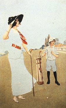 'The Lady and the Caddy', American, 1913. Artist: Sunfit and Co