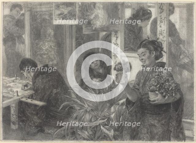 Japanese Artist at Work, 1886. Creator: Adolph Menzel.