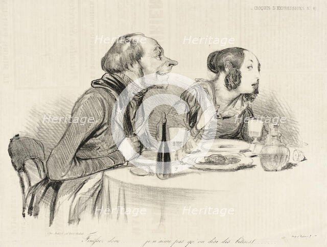 Finissez donc...je n'aime pas qu'on dise des bêtises..., 1838. Creator: Honore Daumier.