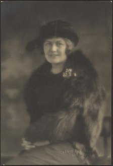 Portrait of a Woman in Fur Cape, 1907-1924. Creator: Louis Fleckenstein.