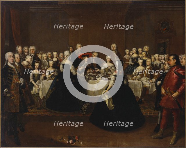 Feast table at the Vienna court (Grand Couvert), 1734.