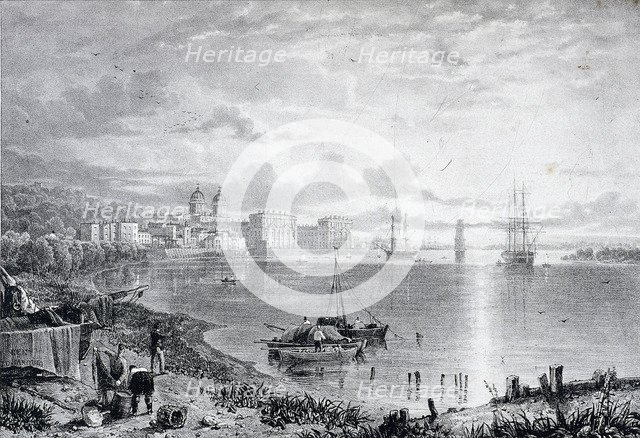 View of Greenwich Hospital, Greenwich, London, 1822. Artist: James Duffield Harding