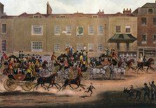 'North Country Mails at the Peacock, Islington', 1823 (1927).Artist: Thomas Sutherland