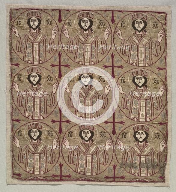 Lampas with roundels of the image of Christ in benedictory pose, 1550-1650. Creator: Unknown.