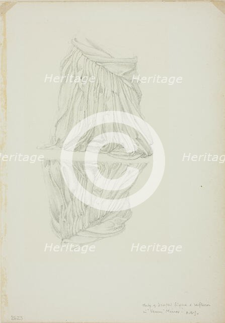Draped Figure and Reflection, study for Mirror of Venus, c. 1873-77. Creator: Sir Edward Coley Burne-Jones.