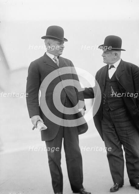 Frank Putnam Flint, Senator from California, Left, with Senator Thomas Staples..., 1913. Creator: Harris & Ewing.