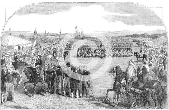 Review of the Division under Prince Napoleon before the Sultan, at Scutari - Zouaves Defiling, 1854. Creator: Unknown.