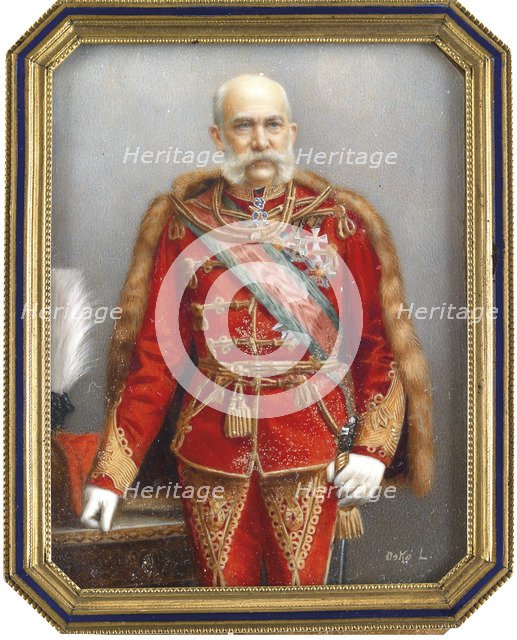 Portrait of Franz Joseph I of Austria in Hungarian Uniform. Artist: Osko, Lajos (1865-1922)