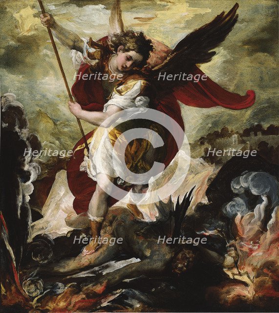 Saint Michael Vanquishing Satan. Artist: Maffei, Francesco (ca 1600-1660)