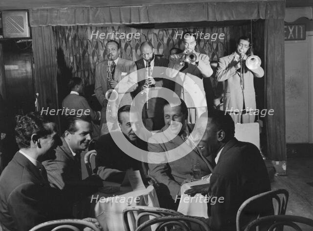 Portrait of Ben Webster, Eddie (Emmanuel) Barefield, Buck Clayton, Benny Morton...N.Y., 1947. Creator: William Paul Gottlieb.
