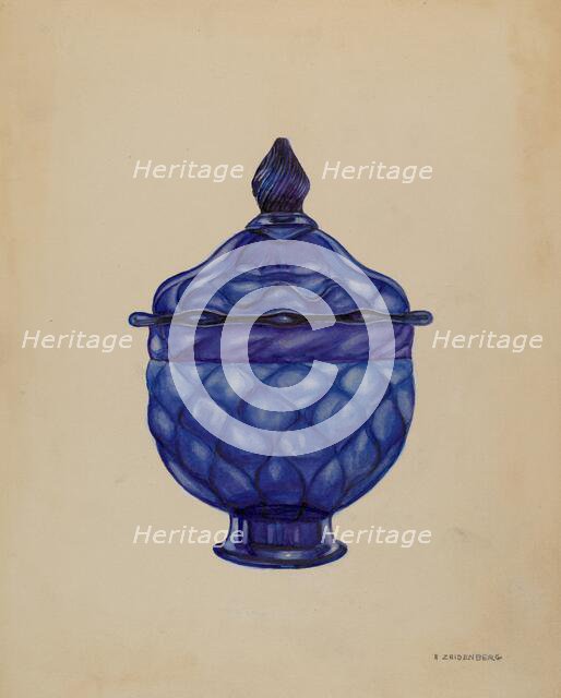 Sugar Bowl with Cover, c. 1936. Creator: A. Zaidenberg.