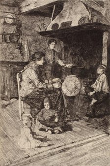 Merlatrice, (lace makers), 1880s. Creator: Otto Henry Bacher.