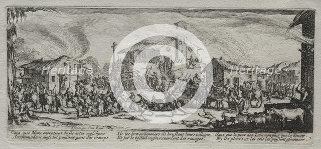 The Large Miseries of War: Pillaging and Burning of a Village, 1633. Creator: Jacques Callot (French, 1592-1635).