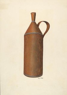 Tin Bottle, c. 1940. Creator: Ray Price.