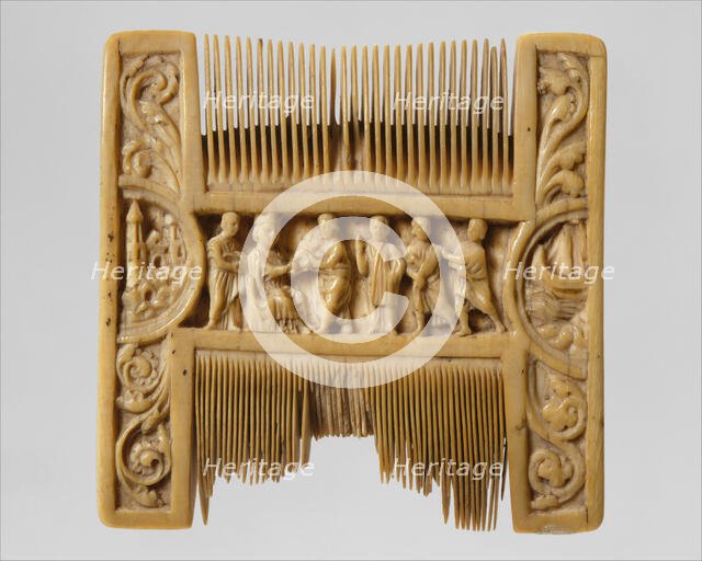 Double-Sided Ivory Liturgical Comb with Scenes of Henry II and Thomas Becket, British, ca. 1200-1210 Creator: Unknown.