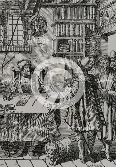 The Tax Collector, 1878. Creators: Albert Coinchon, Jules Jean Marie Joseph Huyot.