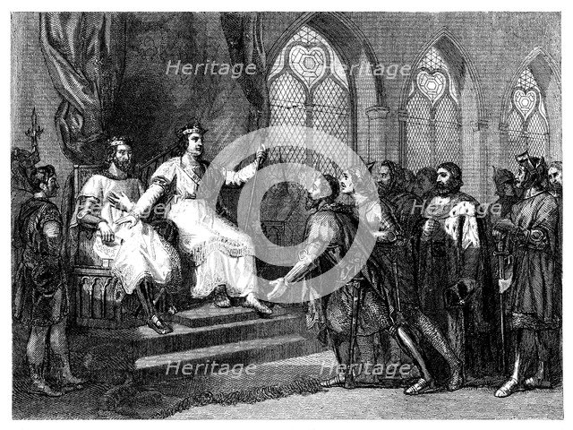 Saint Louis IX (1214-1270), King of France receiving the king of England and his barons in Januar…