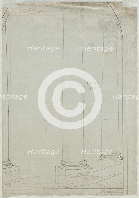 Architectural Drawing of Columns (verso), c. 1810-1820. Creator: Pietro Fancelli (Italian, 1764-1850).