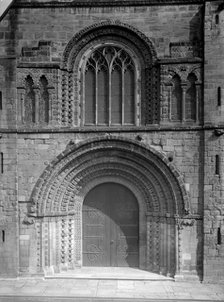 Arched doorway at St Mary, Tutbury, Staffordshire, 1949. Artist: FJ Palmer