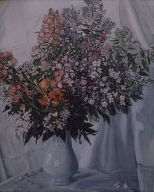 Still life. Phloxes, 1911. Artist: Golovin, Alexander Yakovlevich (1863-1930)