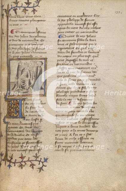 The Coronation of John; Chronique de Normandie, about 1400-1415. Creator: Unknown.