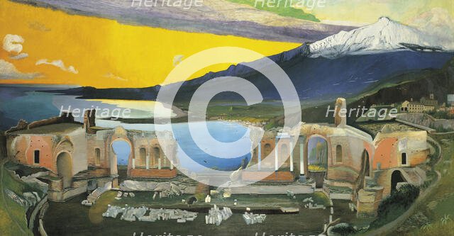 Ruins of the Greek Theatre at Taormina, 1904-1905. Creator: Kosztka Csontváry, Tivadar (1853-1919).