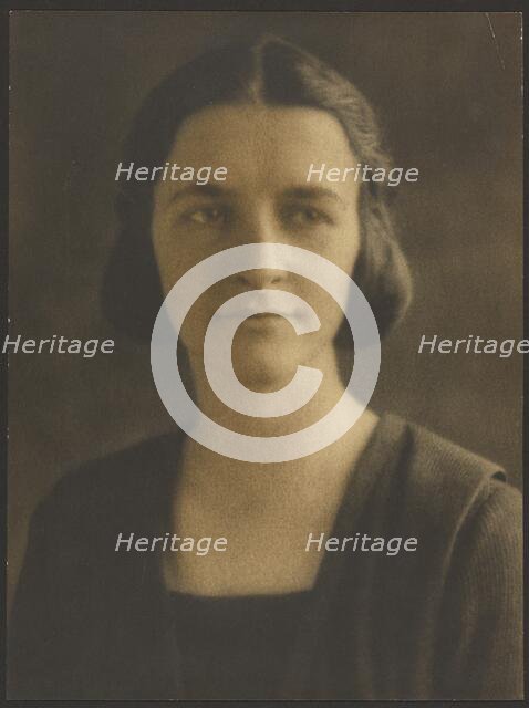 Portrait of a Woman with Striped Jacket, 1907-1943. Creator: Louis Fleckenstein.