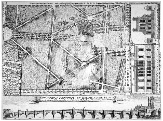 Plan of Greenwich Park, Greenwich, London, 1749. Artist: Anon
