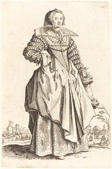 Noble Woman with Large Collar, c. 1620/1623. Creator: Jacques Callot.