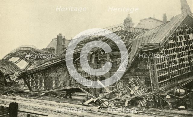 'Roubaix Station, blown up by the Germans during their retreat in October, 1918', (c1920). Creator: Unknown.
