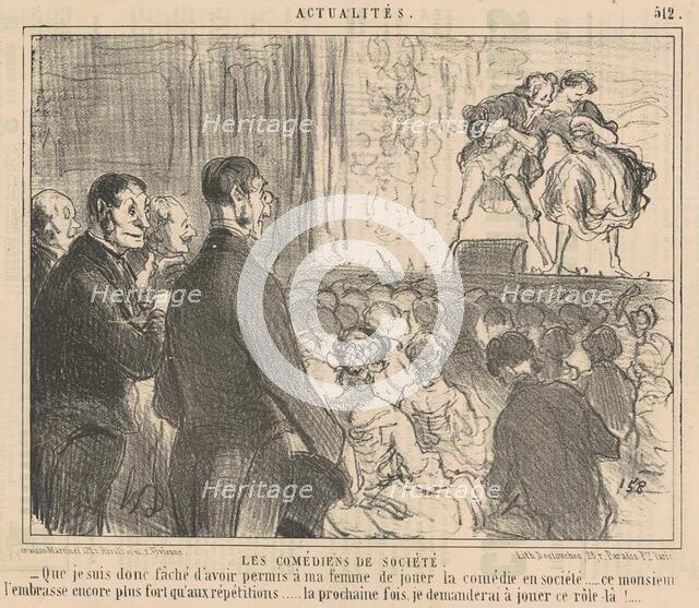 Les comédiens de société, 19th century. Creator: Honore Daumier.
