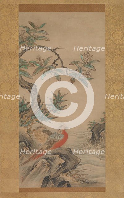 Pheasants among Trees: Flowers of the Four Seasons, probably 1560s. Creator: Kano Shoei.