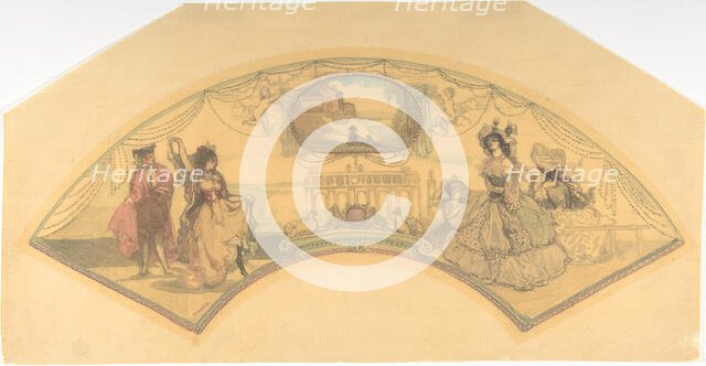 Fan Mount: The Spanish Piazza, 1896. Creator: Charles Conder.