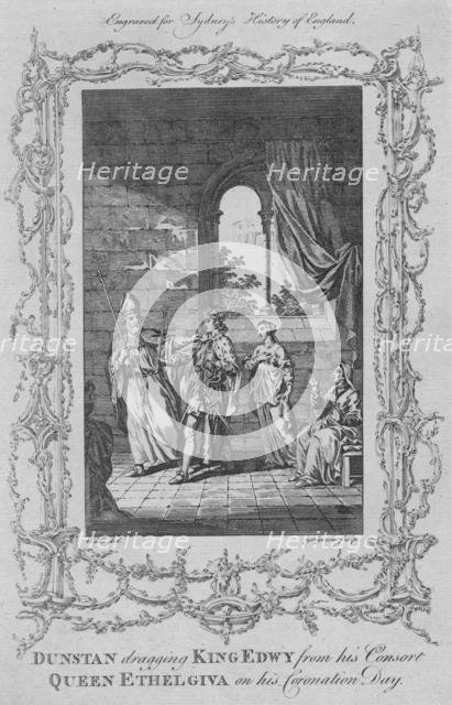 'Dunstan dragging King Edwy from his Consort Queen Ethelgiva on his Coronation Day', 1773.  Creator: Charles Grignion.