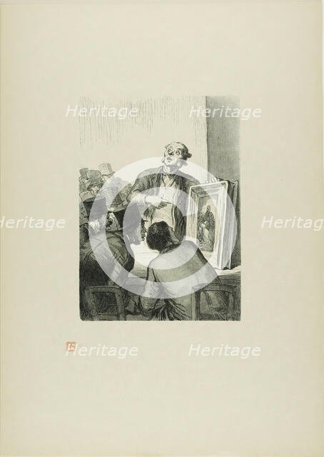 The Auction House: The Expert, 1863, printed 1920. Creator: Charles Maurand.