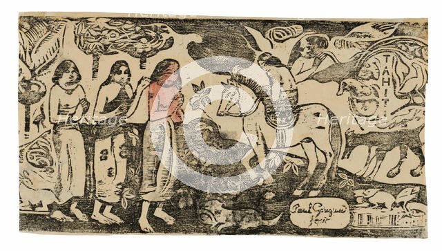 Change of Residence, from the Suite of Late Wood-Block Prints, 1899. Creator: Paul Gauguin.
