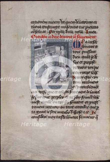 Holy Mass with Philip the Good. (The Book of Hours of Philip of Burgundy), ca 1455. Artist: Tavernier, Jean (active 1434-1460)