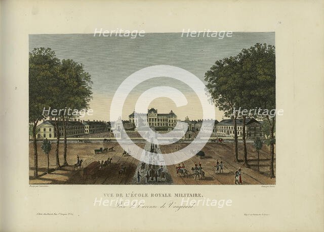 Vue de l'Ecole royale militaire, prise de l'avenue de Vaugirard, 1817-1824. Creator: Courvoisier-Voisin, Henri (1757-1830).