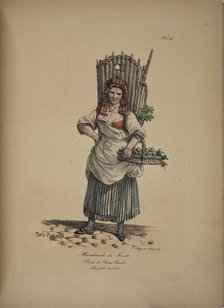 Fruit seller. From the Series "Cris de Paris" (The Cries of Paris), 1815. Creator: Vernet, Carle (1758-1836).