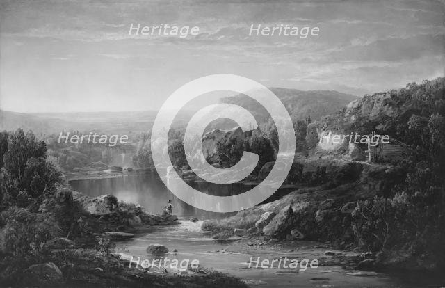 Landscape with Waterfall and Figures, ca. 1865. Creator: William Louis Sonntag.