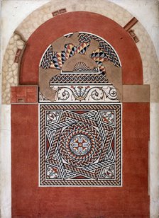 Roman mosaic pavement dating from 300 AD, found in Bucklersbury, City of London, 1869.               Artist: HR Payne