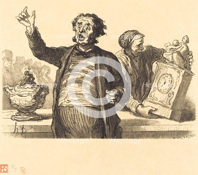 L'Hotel des Commissaires-priseurs: Le Crieur public, 1864. Creator: Charles Maurand.