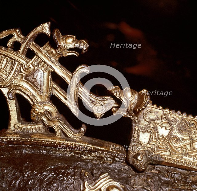 Detail from a neck-yoke for horses, Sollested, Funen, Denmark, 10th century. Artist: Unknown