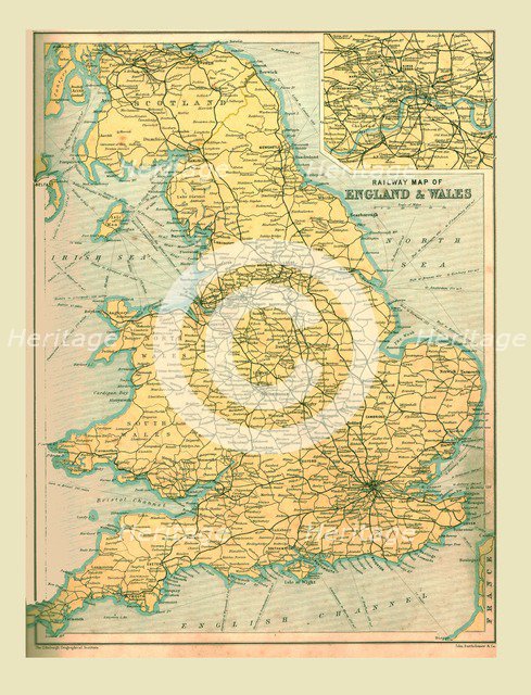 Railway Map of England and Wales, 1902.  Creator: Unknown.
