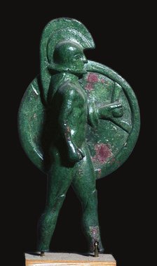 Greek bronze of a warrior, 6th century BC. Artist: Unknown