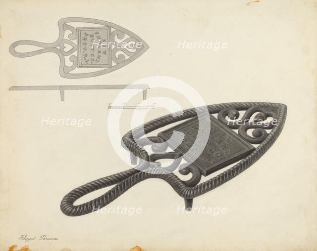 Flat Iron Holder, c. 1939. Creator: Filippo Porreca.