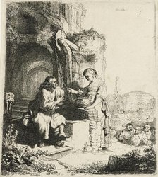 Christ and the Woman of Samaria among Ruins [John 4:5-20], 1634. Creator: Rembrandt Harmensz van Rijn.