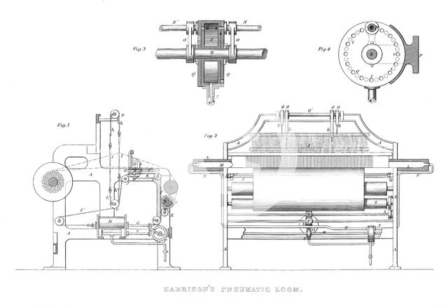 Harrison's Pneumatic Loom, 1886. Artist: Unknown
